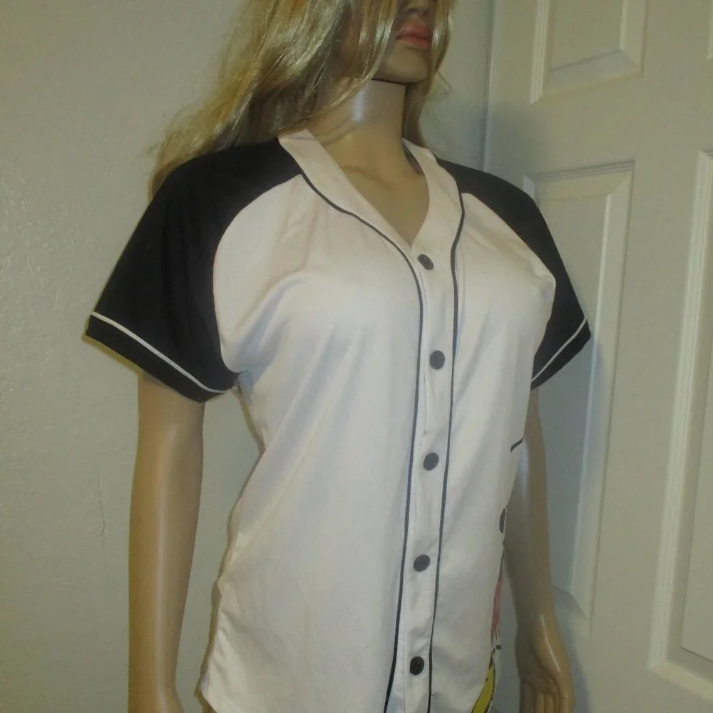 Disney Mickey Mouse Large White Black Red Short Sleeves (Probably Unisex) Top - Picture 2 of 14